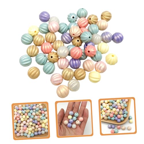 DOITOOL 200 Stck. Acryl Kürbis Perlen Runde Spacer Beads für DIY Schmuckherstellung Bunte Armband Perlen zum Auffädeln Basteln Halloween Dekoration von DOITOOL