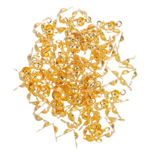 DOITOOL 200 Stück Armband-Gliederschließe Perlentipps zum Basteln runden Verschlüsse Crimpen Quetschperle Klemmperlen zur Schmuckherstellung Klammern zur Schmuckherstellung Eisen Golden von DOITOOL