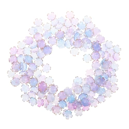 DOITOOL 200 Stück Bead Caps für Schmuckherstellung Gradient Blütenkappen aus Acryl mit Goldrand Leichte und Langlebige Spacer für DIY Armbänder Halsketten und Saison-accessoires von DOITOOL