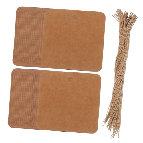 DOITOOL 200 Stück Blanko Geschenkanhänger aus Robustem Kraftpapier mit Jutegarn Beschriftbare Etiketten für Kleidung Schmuck und Bastelprojekte von DOITOOL