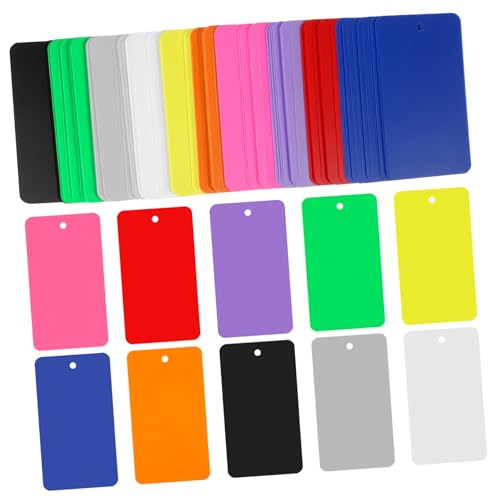 DOITOOL 200 Stück Bunte Transparente PVC Blanko Hängeetiketten mit Schlitzloch Vielseitig Beschriftbar als Geschenkanhänger Preisschild und Dekoration für Party Shop und DOITOOL 200 Stück Bunte Transparente PVC Blanko Hängeetiketten mit Schlitzloch Vielseitig Beschriftbar als Geschenkanhänger Preisschild und Dekoration für Party Shop und von DOITOOL