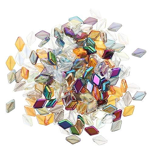 DOITOOL 200 Stück Diamantförmige Glasperlen für DIY Armbänder und Anhänger Bunte Bastelperlen für Kreative Schmuckherstellung und Dekoration pro Packung von DOITOOL