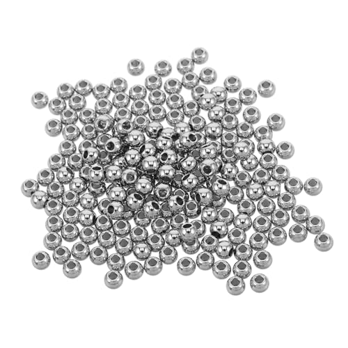 DOITOOL 200 Stück Edelstahl Spacer Perlen Große Loch Runde Zwischenperlen für DIY Schmuckherstellung Armbänder Halsketten Handwerksmaterialien von DOITOOL