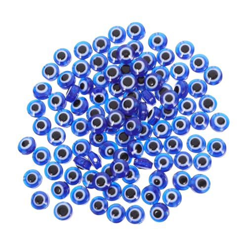 DOITOOL 200 Stück Flache Resin Evil Eye Spacer Perlen für Diy Schmuckherstellung Leichte Augen Bastelperlen für Armbänder Halsketten Ohrringe und Schlüsselanhänger von DOITOOL