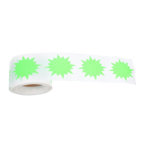 DOITOOL 200 Stück Fluoreszierende Aufkleber für Garagenverkäufe Diy Preisetiketten im Burst Design für und Verkaufsaktionen Leuchtendes Grün von DOITOOL