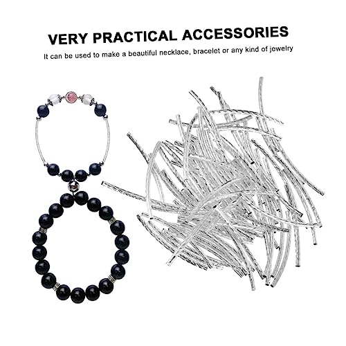 DOITOOL 200 Stück Gebogene Röhrenperlen Schmuckzubehör aus Langlebige Formbare Tubenperlen für DIY Halsketten und Armbänder Silberfarben Glatt und Bruchfest DOITOOL 200 Stück Gebogene Röhrenperlen Schmuckzubehör aus Langlebige Formbare Tubenperlen für DIY Halsketten und Armbänder Silberfarben Glatt und Bruchfest von DOITOOL