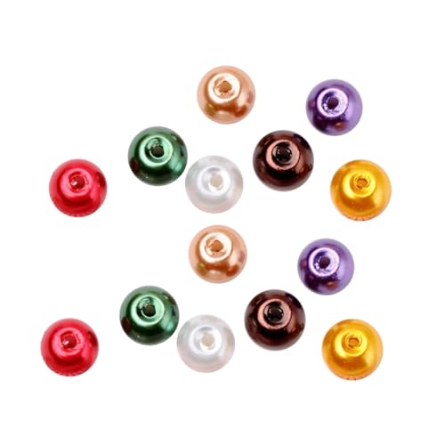 DOITOOL 200 Stück Glasperlen Imitation Perlen Rundmix Bunte Schmuckperlen zum Auffädeln DIY Armband Halskette Ohrschmuck Basteln Zubehör von DOITOOL