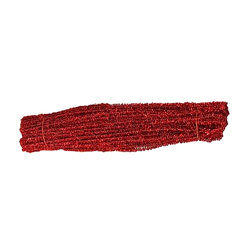 DOITOOL 200 Stück Glitzer-Drehstab Lametta Verzierungen zum Basteln Ornament Weihnachtsdekorationen Weihnachten LED Rohrreiniger Urlaub Farben glänzende Pfeifenreiniger Sektreiniger rot von DOITOOL