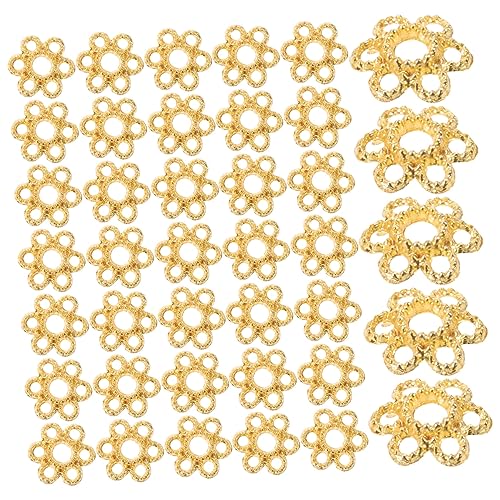 DOITOOL 200 Stück Goldene Perlenkappen Blumenform für DIY Schmuckherstellung und Armbandbastelmaterialien Hochwertigem Legierungsmaterial von DOITOOL