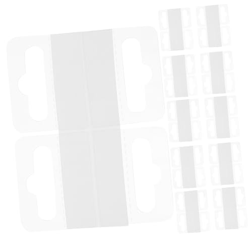 DOITOOL 200 Stück Hängenkartenhängeclip hängen hängend Slot Etiketten klebrig Registerkarten Registerkarte „Einzelhandelsanzeige“. Klebelaschen zum Aufhängen an der Wand Plastik Weiß von DOITOOL