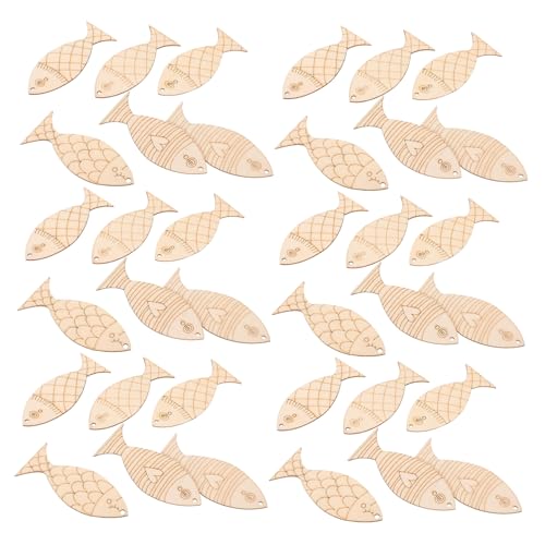 DOITOOL 200 Stück Holz Fisch Wand Dekoration Mediterranes Fisch Wand Ornament Nautische Hängende Fische für Diy Malen und Küstenstil Innendekoration DOITOOL 200 Stück Holz Fisch Wand Dekoration Mediterranes Fisch Wand Ornament Nautische Hängende Fische für Diy Malen und Küstenstil Innendekoration von DOITOOL