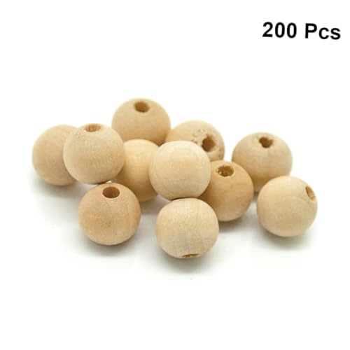DOITOOL 200 Stück Holzkugel selber machen Schmuck Charme klein Basteln Herstellung Ornament Streichhölzer holzperlen naturholz beads for jewellery making runde Kugel aus Holz Bambus von DOITOOL