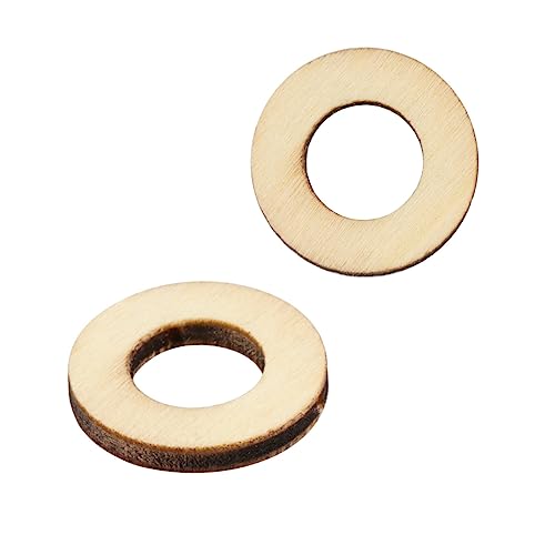 DOITOOL 200 Stück Holzspäne in runder Form Leerzeichen Kreise Perlen für Schmuckhersteller gemacht Dekorationen dekoration weihnachten dekoring weihnachten ausgehöhlte Holzscheibe Hölzern von DOITOOL
