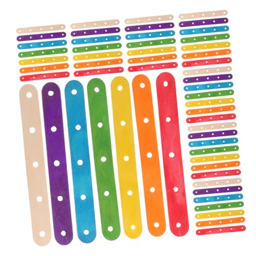 DOITOOL 200 Stück Holzstäbchen mit Löchern für Bastelprojekte Diy Handwerk Kreative Schulaufgaben und Heimdekorationen Vielseitig Einsetzbar von DOITOOL