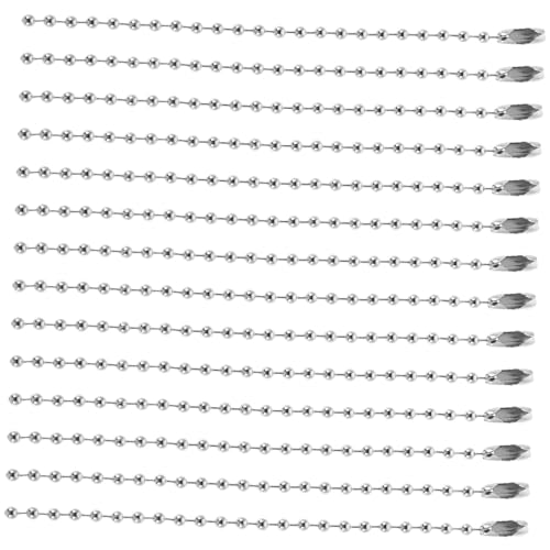 DOITOOL 200 Stück Metall Kugelkette Silberfarben Elektroplattierte Perlenkette mit Verbindern Vielseitige DIY Bastelketten für Schlüsselanhänger Namensschilder Taschen und Schmuck DOITOOL 200 Stück Metall Kugelkette Silberfarben Elektroplattierte Perlenkette mit Verbindern Vielseitige DIY Bastelketten für Schlüsselanhänger Namensschilder Taschen und Schmuck von DOITOOL