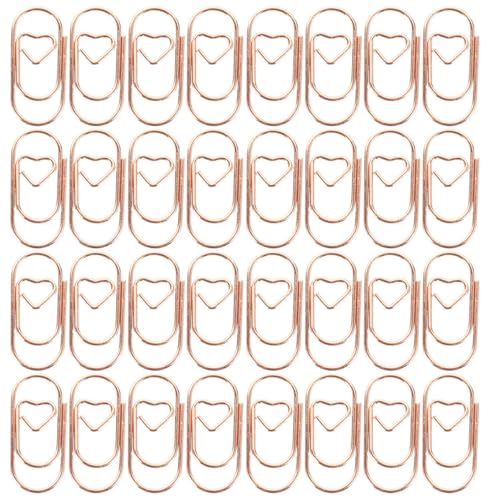 DOITOOL 200 Stück Mini Herz Büroklammern Cute Paper Clips Roségold für Büro Schule und Kreative Projekte Praktische und Dekorative Papierklammern für Optimale Organisation von DOITOOL