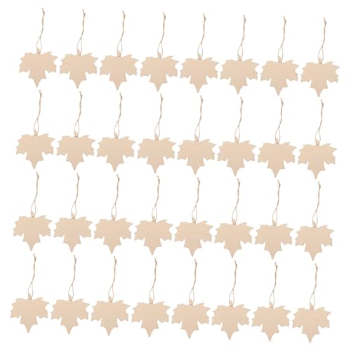 DOITOOL 200 Stück Natürliche Holzstruktur DIY Herbstdekoration Handbemalbare Holzblätter für Bastelprojekte Thanksgiving Party und Klassenzimmergestaltung von DOITOOL