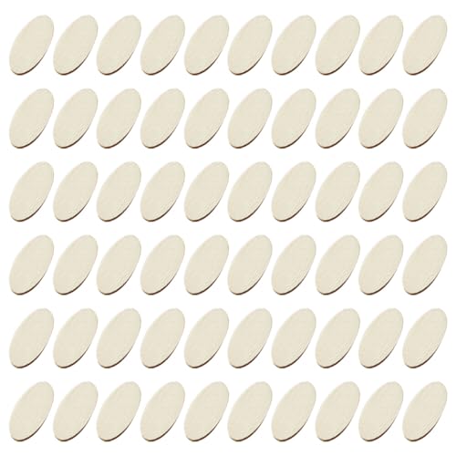 DOITOOL 200 Stück Ovale Holzscheiben Bastelholz Oval Holzstücke für DIY Handwerk Dekoration Party Hochzeit Weihnachten Kreative Holzornamente Holzchips zum Bemalen und Verzieren von DOITOOL