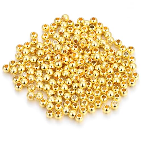 DOITOOL 200 Stück Perlenkupfer Herstellung Armbandperlen mit Löchern Basteln Armbänder für Frauen Schmuck Perlen machen Form Metallperle Bastelperlen mit Löchern Handwerkskügelchen Golden DOITOOL 200 Stück Perlenkupfer Herstellung Armbandperlen mit Löchern Basteln Armbänder für Frauen Schmuck Perlen machen Form Metallperle Bastelperlen mit Löchern Handwerkskügelchen Golden von DOITOOL