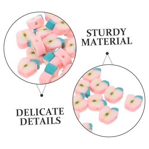 DOITOOL 200 Stück Polymer Clay Apfel Spacer Perlen Großes Loch Für DIY Schmuck Basteln Back To School Party Zubehör Bunte Obstperlen Für Armband Halskette Kreative Handwerksideen von DOITOOL