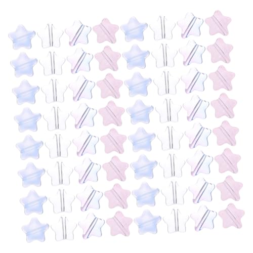 DOITOOL 200 Stück Sternförmige Perlen Bunte Glasperlen Transparent Blau Lila Robuste Schmuckperlen für Armbänder Halsketten Ohrringe Diy Basteln Kreative Schmuckherstellung Zubehör von DOITOOL