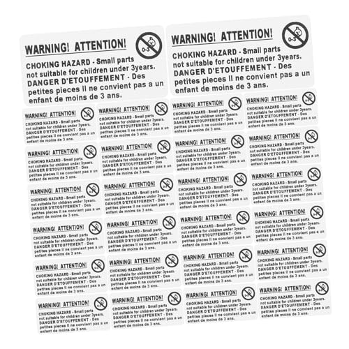 DOITOOL 200 Stück Suffocation Warning Labels Selbstklebend Kleingröße Erstickungsgefahr Aufkleber für Zubehör Schutz unter Jahren Verhindert Verschlucken von DOITOOL