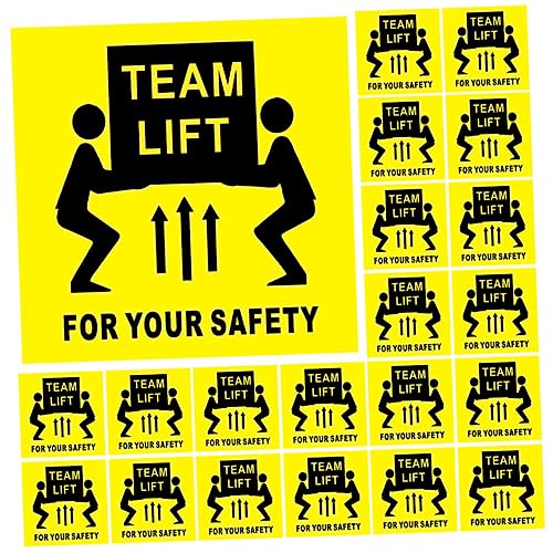 DOITOOL 200 Stück Team Lift Aufkleber Warnaufkleber für Schwere Objekte Selbstklebend für Lager und Versand von DOITOOL