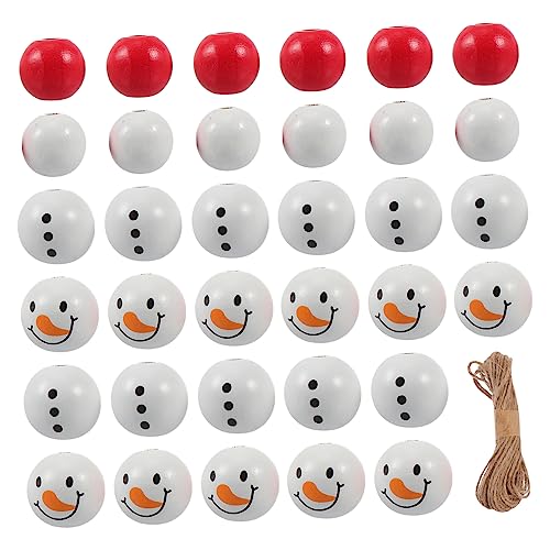 DOITOOL 200 Stück Teiliges Weihnachts DIY Set Holzperlen und Hanfseil Handgefertigte Schmuckteile für Stilvolle Vielseitige Weihnachtsdekoration und Bastelprojekte von DOITOOL