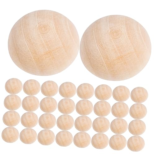 DOITOOL 200 Stück Unbearbeitete Halbe Holzperlen für Diy Bastelprojekte Natürliche Hemisphären Holzperlen für Schmuckherstellung und Kunsthandwerk von DOITOOL