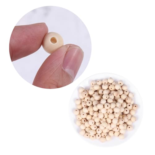 DOITOOL 200 Stück Unbehandelte Runde Holzperlen Natürliche Farbe Diy Schmuck Zubehör für Bastelprojekte und Makramee Dekorationen von DOITOOL