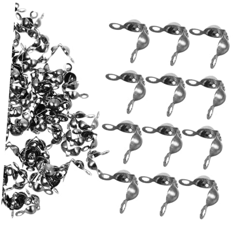 DOITOOL 200 Stück Verdeckte Drahtschnalle Crimp-Endperlen Crimp-Abdeckungen Perlenzubehör Crimpen Abdeckungen für Quetschperlenknoten Schmuck Quetschperlen Eisen Black von DOITOOL