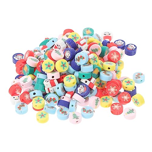 DOITOOL 200 Stück Weihnachtsstil Weiche Tonperlen für Schmuckherstellung Lose Spacer Beads für DIY Armbänder Ohrringe für Kreative Projekte von DOITOOL