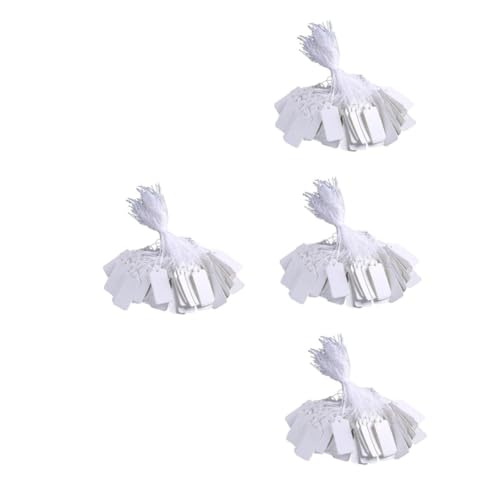 DOITOOL 2000 Stck. Weiße Preisschilder mit Knotenfaden Rechteckige Papier Etiketten Beschreibbar Vielseitig für Schmuck Kleidung Schuhe Lagerverwaltung Display Preisetiketten von DOITOOL