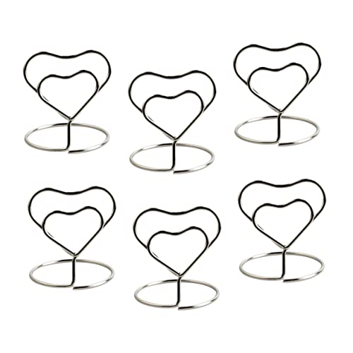 DOITOOL 20Stücke Herzform Tischnummernhalter Silber Eleganter Kartenhalter für Hochzeiten und Events Wiederverwendbar für Tischdekoration und Memokarten DOITOOL 20Stücke Herzform Tischnummernhalter Silber Eleganter Kartenhalter für Hochzeiten und Events Wiederverwendbar für Tischdekoration und Memokarten von DOITOOL