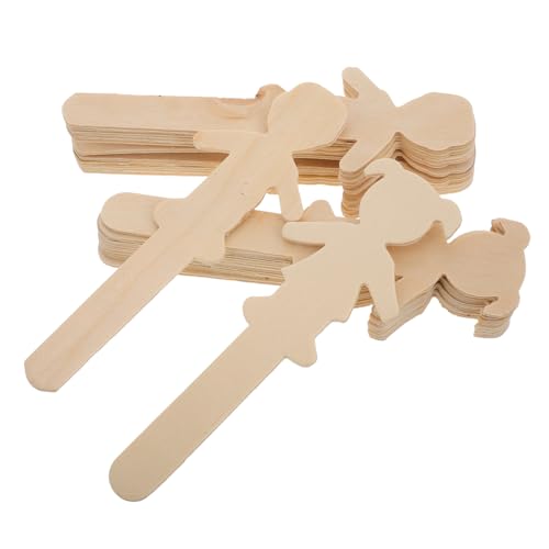 DOITOOL 20Stücke Holzfiguren für DIY Projekte Unvollendete Jungen und Mädchenfiguren Vielseitige Bastelstäbe zum Malen und Dekorieren für Kreative Kinderaktivitäten Kunstbedarf von DOITOOL