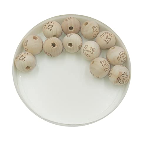 DOITOOL 20Stücke Lächelnde Gesicht Holzperlen Naturholzperlen für DIY Schmuck Basteln und Dekoration Lose Perlen für Halsketten Armbänder und Projekte von DOITOOL