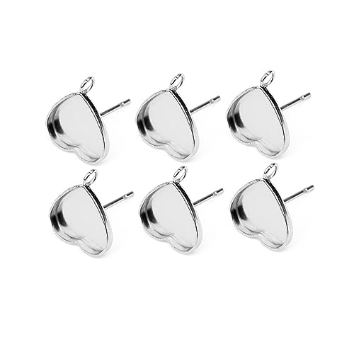 DOITOOL 20Stücke Ohrstecker Basis Herzform DIY Ohrstecker Zubehör Für Schmuckherstellung Innendurchmesser Langlebig Und Kreativ Gestalten von DOITOOL