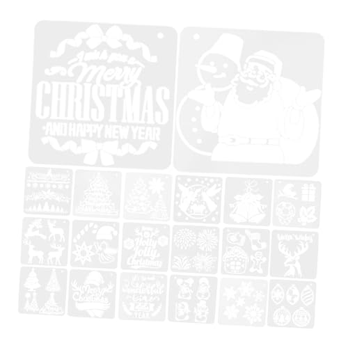 DOITOOL 20Stücke Weihnachts Malvorlagen Wiederverwendbare Schablonen für Fels und Kartengestaltung für DIY Weihnachtsprojekte von DOITOOL