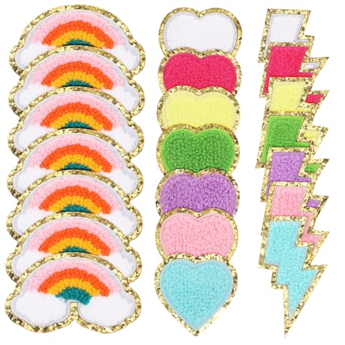 DOITOOL 21 Stk. Stickereiflecken Stoff Zum Nähen Aufnäher Für Kleidungsapplikationen Gestickte Aufnäher Klebstoffe Fat Quarters Stoffbündel Stoffflicken Für Kleidung Handtuchstickerei von DOITOOL