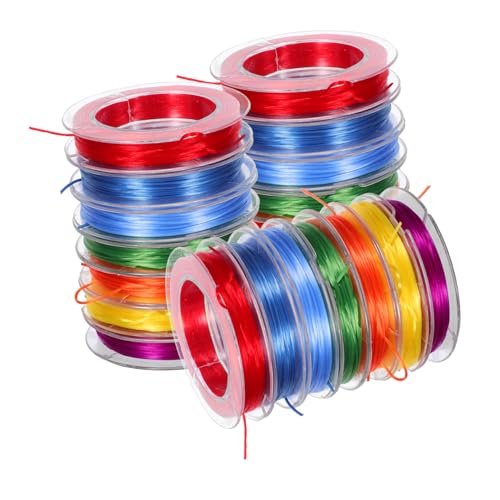 DOITOOL 21 Stück Teiliges Elastisches Schmuckband Bunter Stretch Faden für DIY Armbänder Halsketten Fußkettchen Flexible Perlenkordel mit Hoher Elastizität für Vielseitiges von DOITOOL