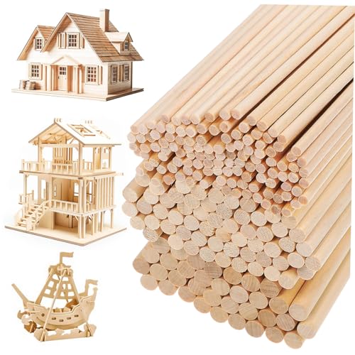DOITOOL 215 Stk runder Stab Zeichen Sperrholz Kernstück Dübel für die Holzbearbeitung Tür bastelmaterial bastelstäbe Holzdübel Stöcke zum Basteln Bastelstöcke aus Holz Birke Beige von DOITOOL