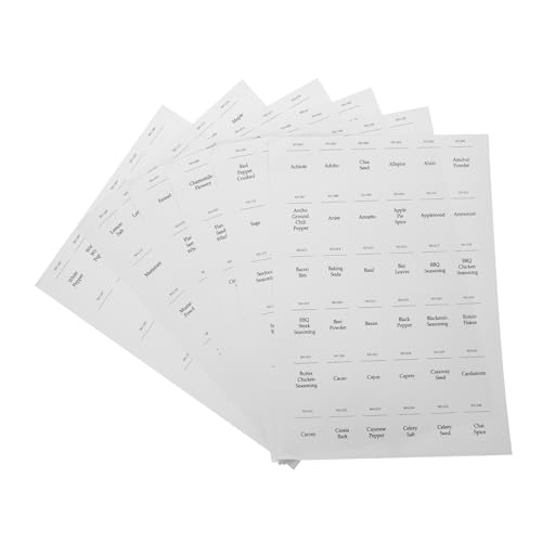 DOITOOL 216 Stück Wasserdichtes und öldichtes Etikett Gewürze Aufkleber für Gewürzflaschen Kochen Gewürzdosen Kleine Etikettenaufkleber Etiketten für Gewürzflaschen PVC selbstklebend Weiß von DOITOOL