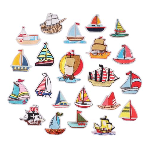 DOITOOL 23 Stück Bügelflicken Teilig Cartoon Segelboot Applikationen zum Aufnähen für Kleidung Taschen und Bastelprojekte Selbstklebende Stoffpatches mit Hochwertiger Stickerei DOITOOL 23 Stück Bügelflicken Teilig Cartoon Segelboot Applikationen zum Aufnähen für Kleidung Taschen und Bastelprojekte Selbstklebende Stoffpatches mit Hochwertiger Stickerei von DOITOOL
