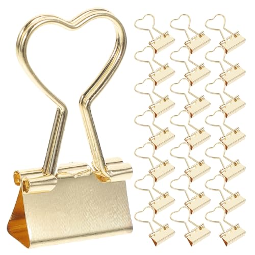 DOITOOL 24 Metallklammern in Herzform – Büroklammern für Notizen, Briefe und Papierkram – Ideal für Büro, Schule und Zuhause von DOITOOL