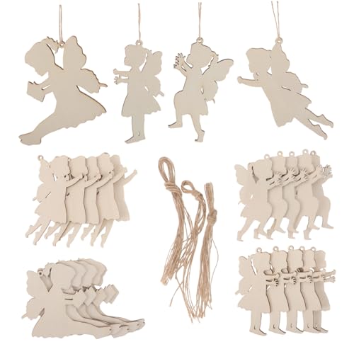 DOITOOL 24 Sätze Teiliges Holz Feenornamente zum Bemalen Designs DIY Unbemalte Holzfiguren mit Naturseilen Vielseitige Sommer und Halloween Dekoration für Party und Bastelprojekte DOITOOL 24 Sätze Teiliges Holz Feenornamente zum Bemalen Designs DIY Unbemalte Holzfiguren mit Naturseilen Vielseitige Sommer und Halloween Dekoration für Party und Bastelprojekte von DOITOOL
