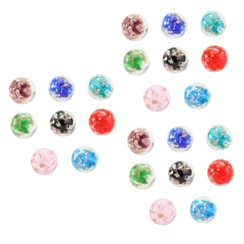 DOITOOL 24 Stck. Teiliges Nachtlichter Diy Glasperlen für Schmuckherstellung Bunte Spacer Beads für Armbänder und Ohrringe Rot Blau Grün Schwarz Lila von DOITOOL