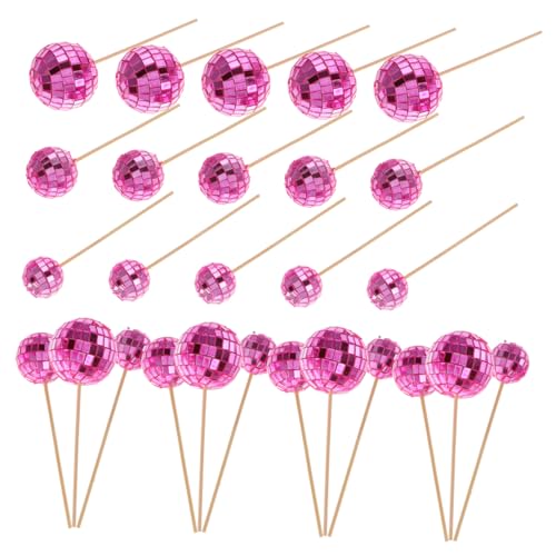DOITOOL 24 Stück Disco-Kugel-Kuchen-Ornament Kuchendekoration Kuchen-Disco-Kugel-Picks Cupcake -Topper Geburtstagstorte einfügen Disco-Spiegelkugelaufsätze Kuchen -Topper Holz Rosa DOITOOL 24 Stück Disco-Kugel-Kuchen-Ornament Kuchendekoration Kuchen-Disco-Kugel-Picks Cupcake -Topper Geburtstagstorte einfügen Disco-Spiegelkugelaufsätze Kuchen -Topper Holz Rosa von DOITOOL