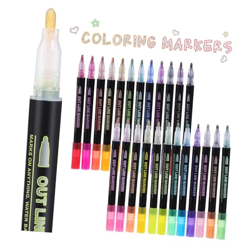 DOITOOL 24 Stück Glitzer Marker Stifte Doppellinien Filzstifte für Scrapbooking Kalligraphie und Kreative Projekte Schnelltrocknend und Glitzernde Effekte für Kunst und Basteln DOITOOL 24 Stück Glitzer Marker Stifte Doppellinien Filzstifte für Scrapbooking Kalligraphie und Kreative Projekte Schnelltrocknend und Glitzernde Effekte für Kunst und Basteln von DOITOOL