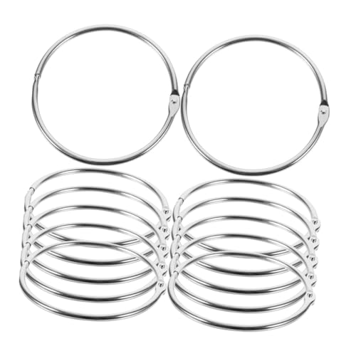 DOITOOL 24 Stück Metallöffnungsring lose Schnalle groß Zahlen Buchringe binden Bürobuch klingelt Buchbinderinge kleine Bindemittelringe Schüttung Blattringe Buchbinderringe Eisen Silber von DOITOOL