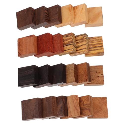 DOITOOL 24 Stück Ring aus Holz Schmuck Loch Herstellung Ringrohlinge runden bastelkasten bastelmaterial Holzblöcke holzbrikett fingerring Holzrohlinge basteln DIY-Material Schnitzblöcke von DOITOOL